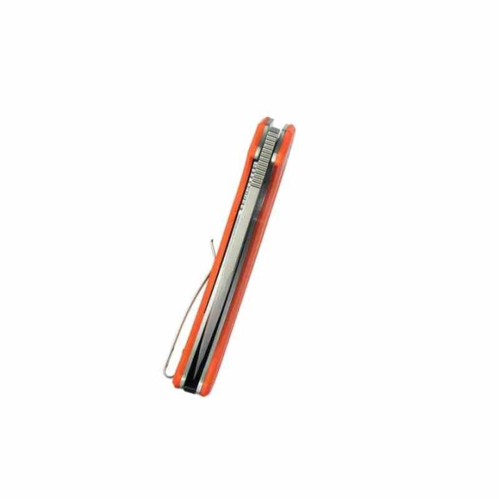 Couteau Kubey Bravo One Orange Manche G10 Lame Acier AUS-10 Bead Blast IKBS Linelock Clip KUB319B - Livraison Gratuite