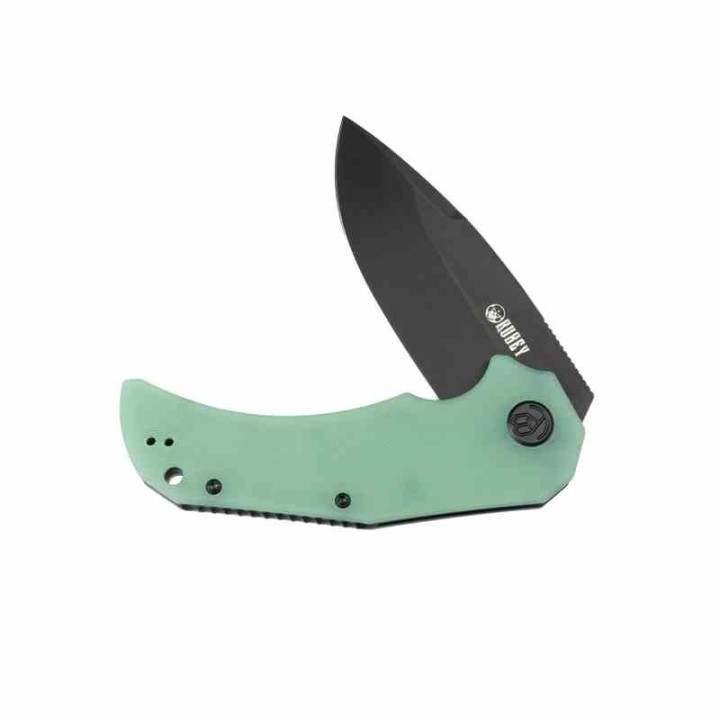 Couteau Kubey Bravo One Jade Manche G10 Lame Acier AUS-10 Blackwash IKBS Linelock Clip KUB319C - Livraison Gratuite