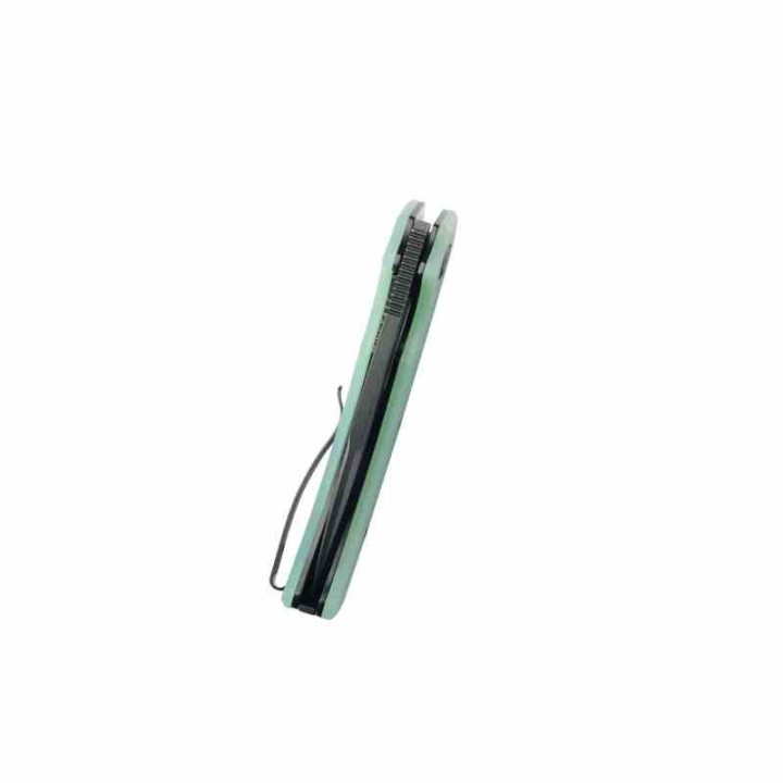 Couteau Kubey Bravo One Jade Manche G10 Lame Acier AUS-10 Blackwash IKBS Linelock Clip KUB319C - Livraison Gratuite