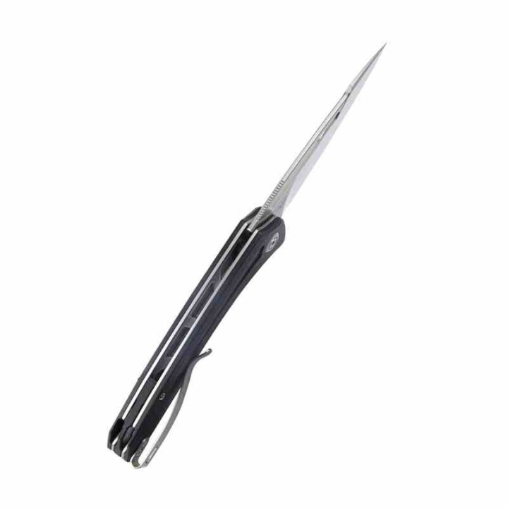 Couteau Kubey Merced Black Manche G10 Lame Acier AUS-10 Bead Blast IKBS Linelock Clip KUB345A - Livraison Gratuite