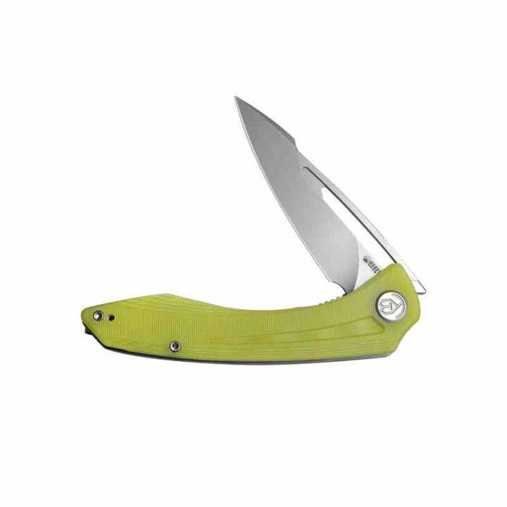 Couteau Kubey Merced Yellow Manche G10 Lame Acier AUS-10 Bead Blast IKBS Linelock Clip KUB345H - Livraison Gratuite