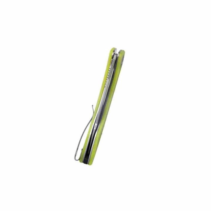 Couteau Kubey Merced Yellow Manche G10 Lame Acier AUS-10 Bead Blast IKBS Linelock Clip KUB345H - Livraison Gratuite