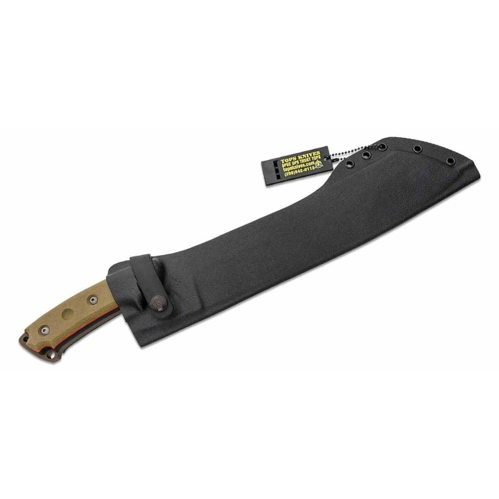 Machette TOPS Knives El Chete Midnight Bronze Lame Carbone 1095 Manche Micarta Etui Kydex USA TPELCH03 - Livraison Gratuite