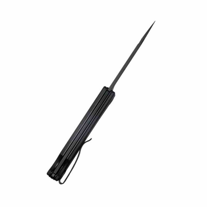 Couteau Kubey Akino Black Manche G10 Lame Acier Sandvik 14C28N Blackwash IKBS Linelock Clip KUB2102D - Livraison Gratuite
