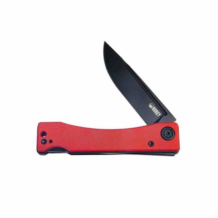 Couteau Kubey Akino Red Manche G10 Lame Acier Sandvik 14C28N Blackwash IKBS Linelock Clip KUB2102C - Livraison Gratuite