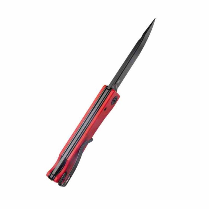 Couteau Kubey Akino Red Manche G10 Lame Acier Sandvik 14C28N Blackwash IKBS Linelock Clip KUB2102C - Livraison Gratuite