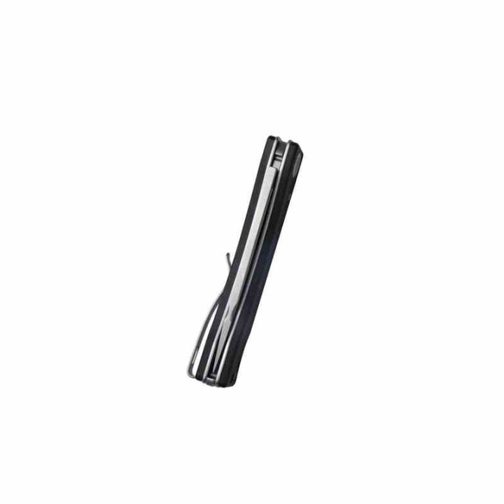 Couteau Kubey Akino Black Manche G10 Lame Acier Sandvik 14C28N Bead Blasted IKBS Linelock Clip KUB2102A - Livraison Gratuite