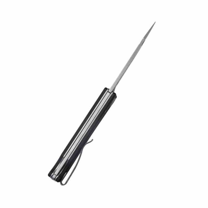 Couteau Kubey Akino Black Manche G10 Lame Acier Sandvik 14C28N Bead Blasted IKBS Linelock Clip KUB2102A - Livraison Gratuite