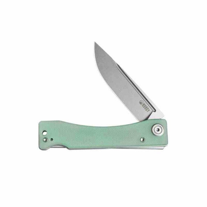 Couteau Kubey Akino Jade Manche G10 Lame Acier Sandvik 14C28N Bead Blasted IKBS Linelock Clip KUB2102B - Livraison Gratuite