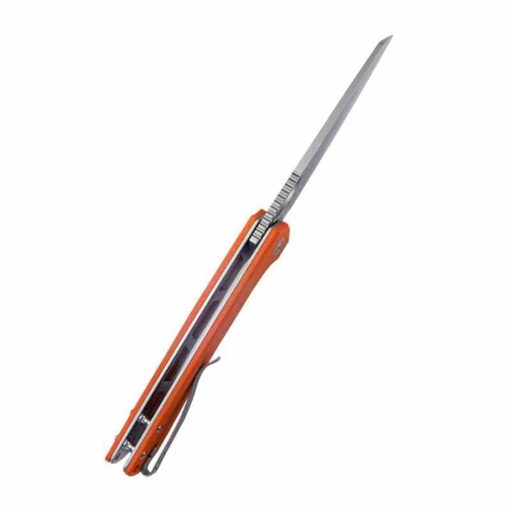 Couteau Kubey Elang Orange Manche G10 Lame Acier AUS-10 Bead Blasted IKBS Linelock Clip KUB365A - Livraison Gratuite