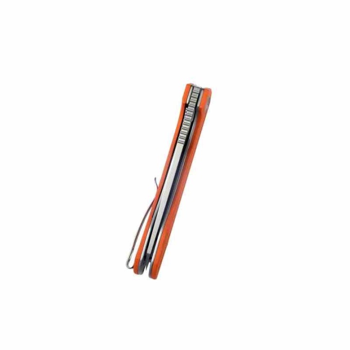 Couteau Kubey Elang Orange Manche G10 Lame Acier AUS-10 Bead Blasted IKBS Linelock Clip KUB365A - Livraison Gratuite