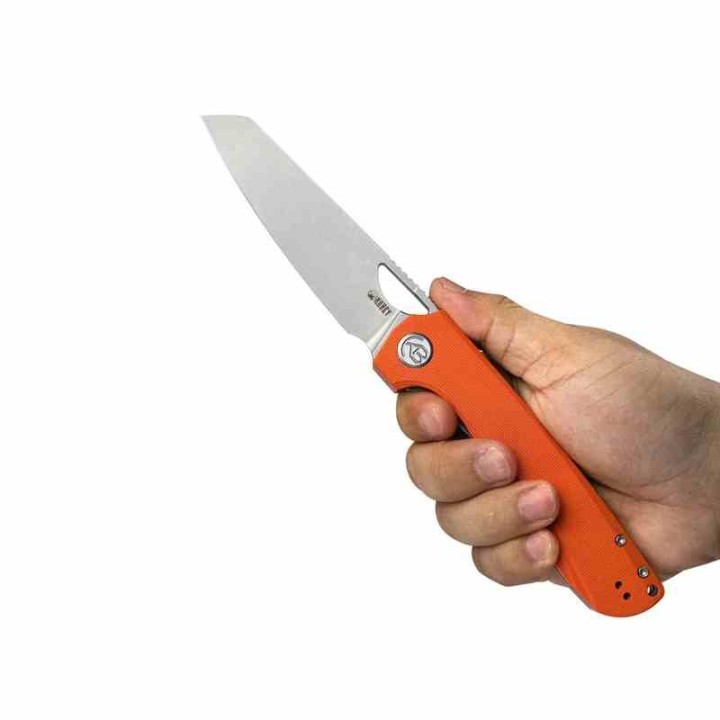 Couteau Kubey Elang Orange Manche G10 Lame Acier AUS-10 Bead Blasted IKBS Linelock Clip KUB365A - Livraison Gratuite