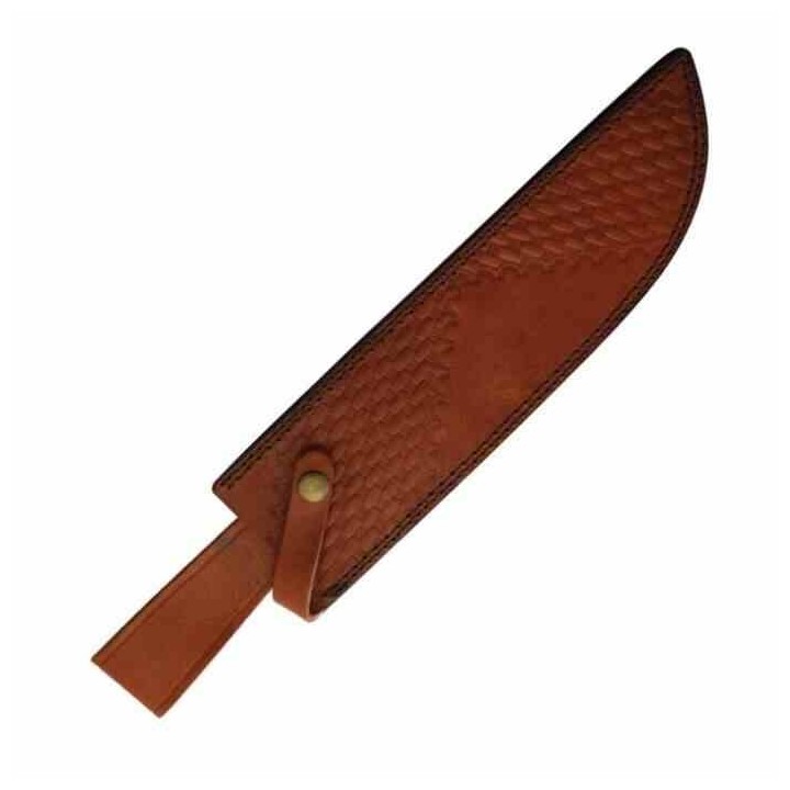 ﻿Couteau Bowie Davy Crockett Rough Ryder Crown Stag Lame Acier Inox Manche Bois de Cerf Etui Cuir RR2590 - Livraison Gratuite