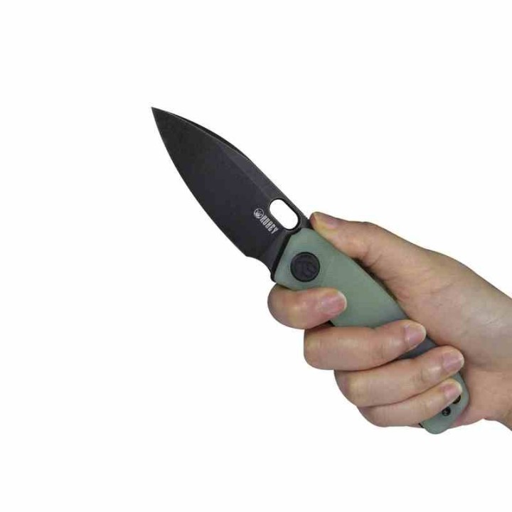 Couteau Kubey Hyde Jade Manche G10 Lame Acier Sandvik 14C28N Darkwashed IKBS Linelock Clip KUB2104C - Livraison Gratuite