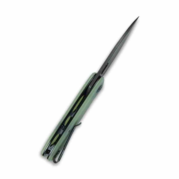 Couteau Kubey Hyde Jade Manche G10 Lame Acier Sandvik 14C28N Darkwashed IKBS Linelock Clip KUB2104C - Livraison Gratuite