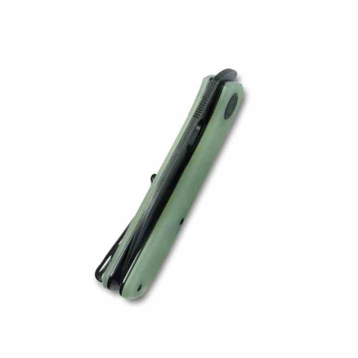 Couteau Kubey Hyde Jade Manche G10 Lame Acier Sandvik 14C28N Darkwashed IKBS Linelock Clip KUB2104C - Livraison Gratuite