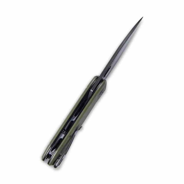 Couteau Kubey Hyde Od Green Manche G10 Lame Acier Sandvik 14C28N Darkwashed IKBS Linelock Clip KUB2104B - Livraison Gratuite