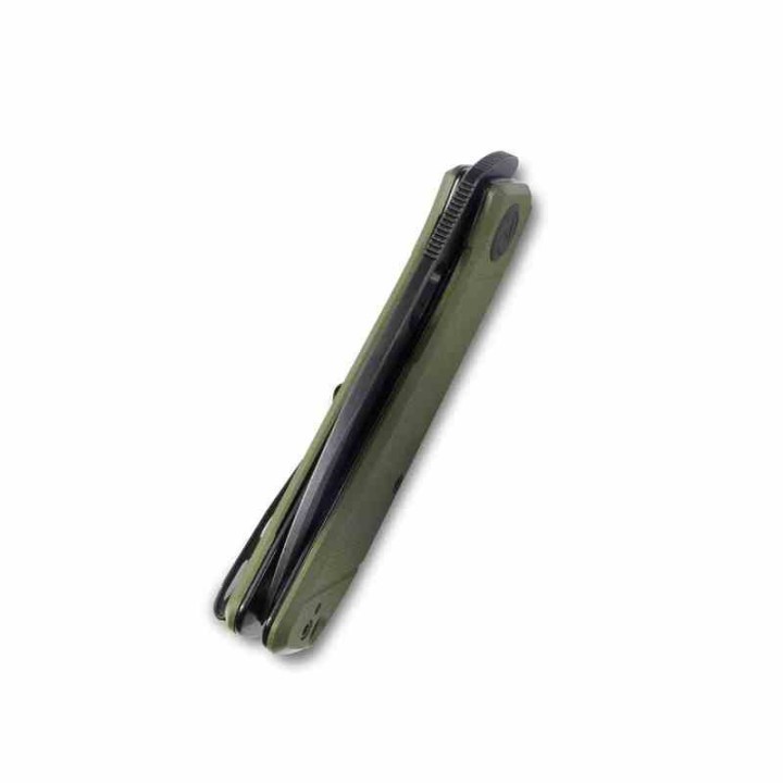 Couteau Kubey Hyde Od Green Manche G10 Lame Acier Sandvik 14C28N Darkwashed IKBS Linelock Clip KUB2104B - Livraison Gratuite