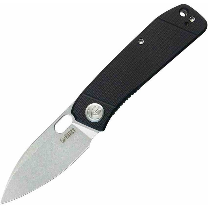 Couteau Kubey Hyde Black Manche G10 Lame Acier Sandvik 14C28N Bead Blasted IKBS Linelock Clip KUB2104A - Livraison Gratuite
