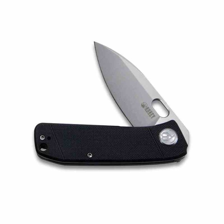 Couteau Kubey Hyde Black Manche G10 Lame Acier Sandvik 14C28N Bead Blasted IKBS Linelock Clip KUB2104A - Livraison Gratuite