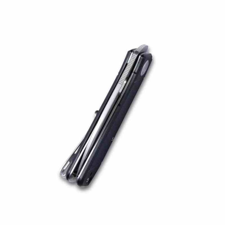 Couteau Kubey Hyde Black Manche G10 Lame Acier Sandvik 14C28N Bead Blasted IKBS Linelock Clip KUB2104A - Livraison Gratuite