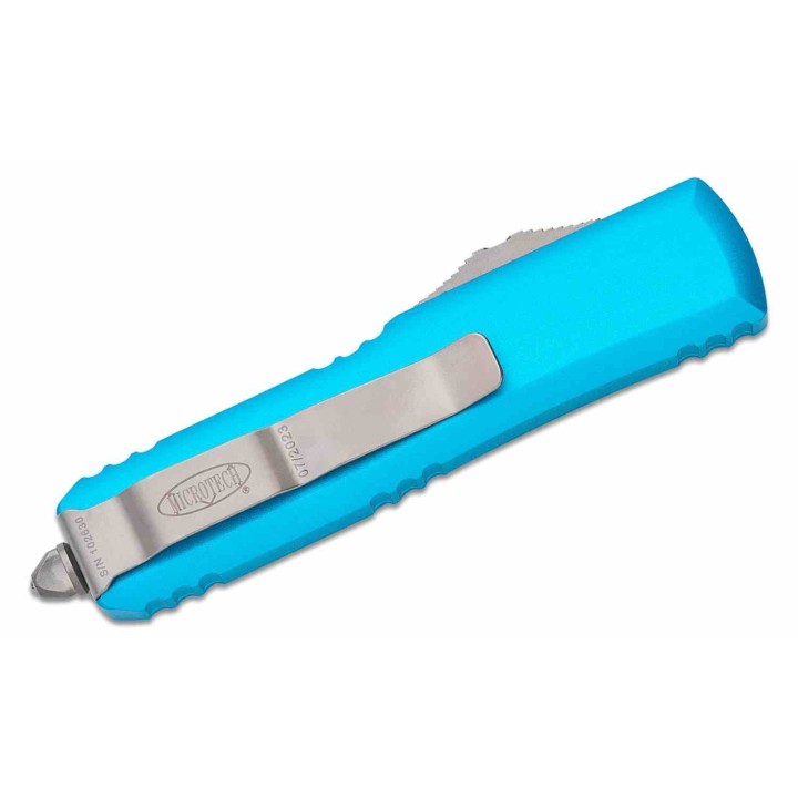 Couteau Microtech 232-12TQ UTX-85 AUTO OTF Lame Double Edge Acier Premium Manche Turquoise USA MCT23212TQ - Livraison Gratuite
