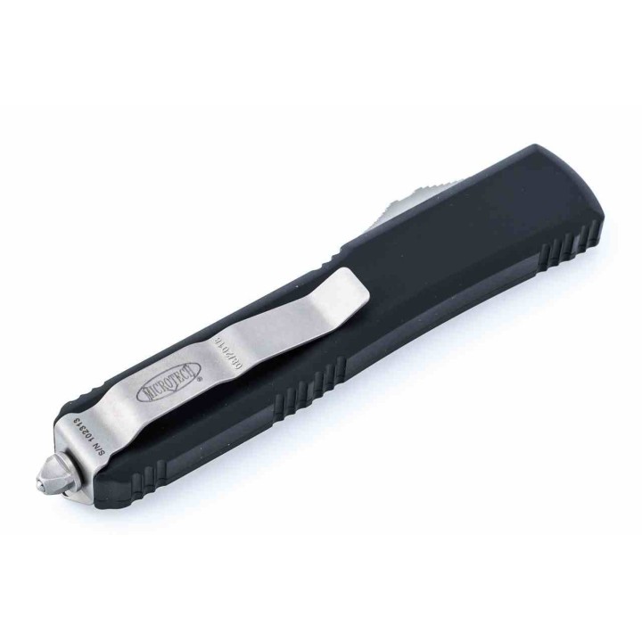 Couteau Microtech 122-6 Black OTF Auto Ultratech D/E Lame Acier Premium Double Tranchant Made USA MCT1226 - Livraison Gratuite