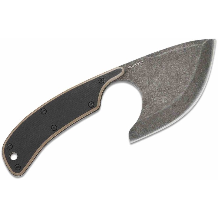 Couteau Couperet Browning Cutoff Camp Skinner Lame Acier 9Cr14MoV Blackwash Manche Black/Tan G10 BR0323B - Livraison Gratuite
