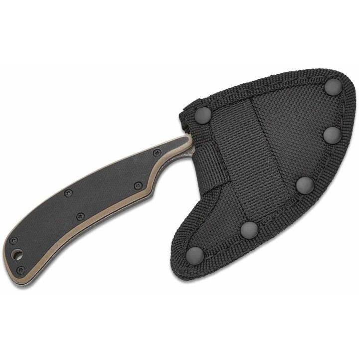 Couteau Couperet Browning Cutoff Camp Skinner Lame Acier 9Cr14MoV Blackwash Manche Black/Tan G10 BR0323B - Livraison Gratuite