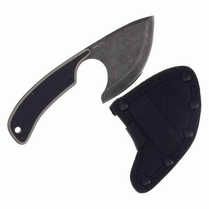 Couteau Couperet Browning Cutoff Camp Skinner Lame Acier 9Cr14MoV Blackwash Manche Black/Tan G10 BR0323B - Livraison Gratuite