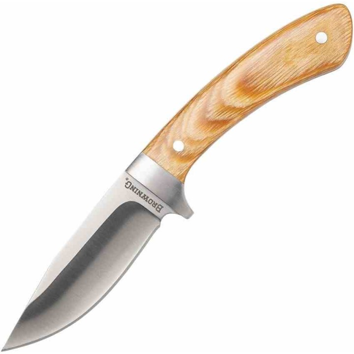 Couteau Browning Skinner Manche Bois Lame Acier 440 Etui Nylon BR0493 - Livraison Gratuite