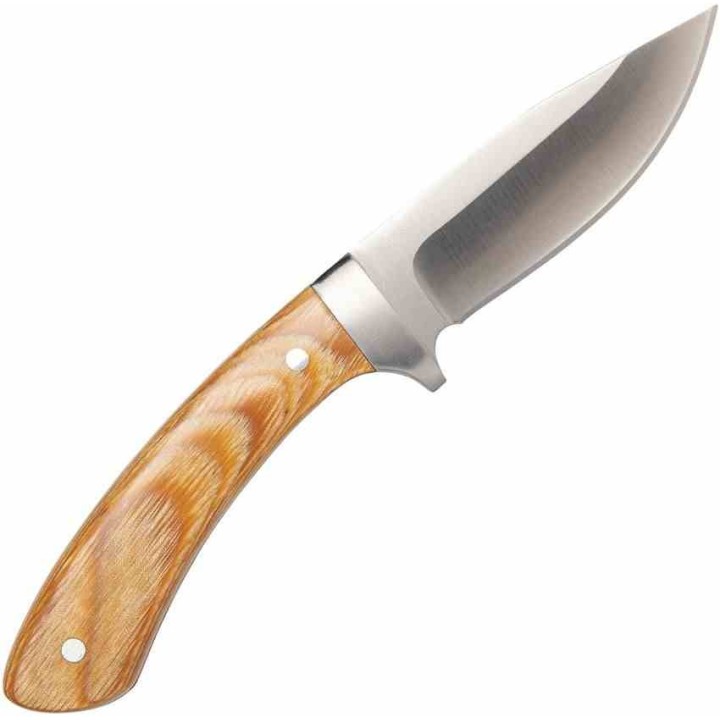 Couteau Browning Skinner Manche Bois Lame Acier 440 Etui Nylon BR0493 - Livraison Gratuite
