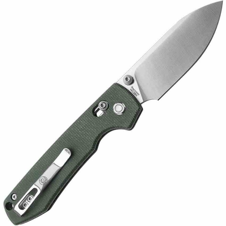 Couteau Vosteed Raccoon Green Lame Acier Sandvik 14C28N Satin Manche G10 IKBS Clip VOSRCCBVTMN - Livraison Gratuite