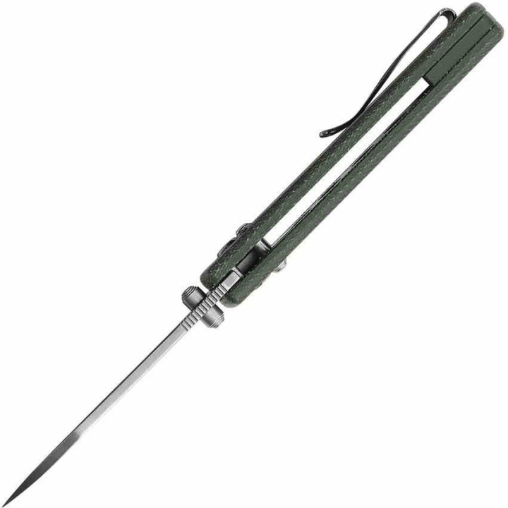 Couteau Vosteed Raccoon Green Lame Acier Sandvik 14C28N Satin Manche G10 IKBS Clip VOSRCCBVTMN - Livraison Gratuite