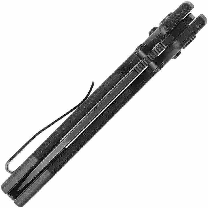 Couteau Vosteed Raccoon Black Lame Acier Sandvik 14C28N Blackwash Manche Micarta IKBS Crossbar VOSRCCBVPMH - Livraison Gratuite
