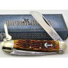 Couteau de Marin Démanilleur Manche Os Rough Rider Marlin Spike Amber Jigged Bone RR535 - Livraison Gratuite