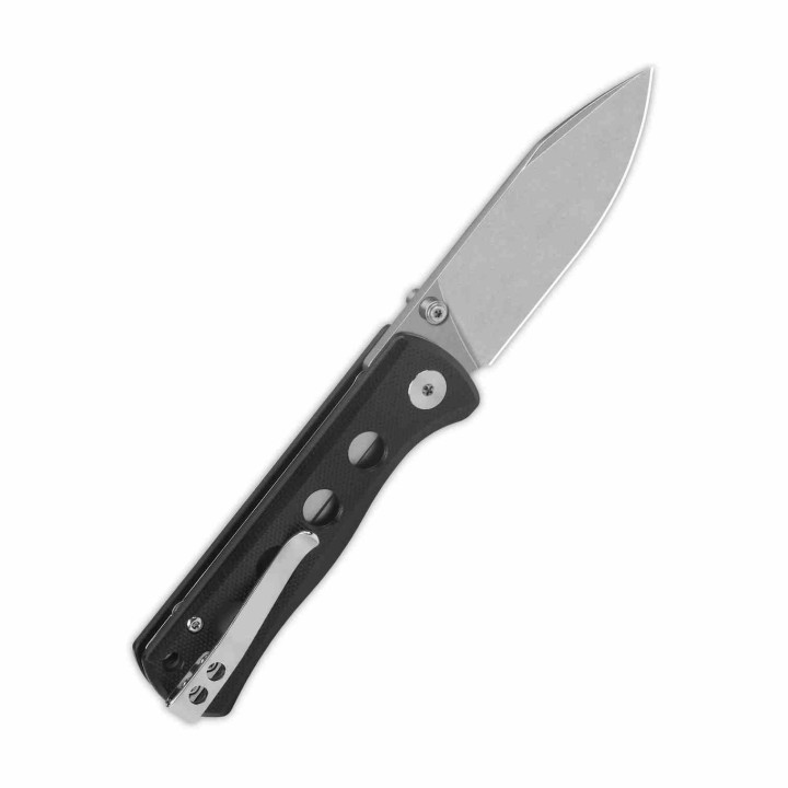 Couteau QSP Canary Black Folder Lame Acier 14C28N Manche G10 Handle IKBS Linerlock Clip QS150A1 - Livraison Gratuite