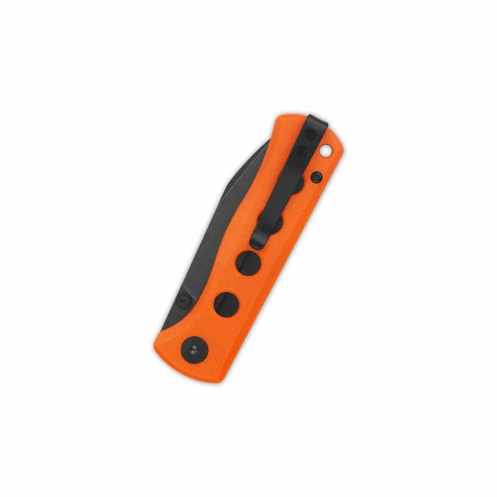 Couteau QSP Canary Orange Folder Lame Acier 14C28N Blackwash Manche G10 IKBS Linerlock Clip QS150B2 - Livraison Gratuite