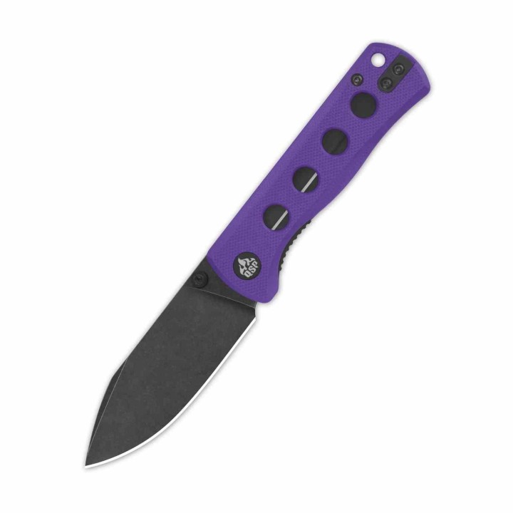 Couteau QSP Canary Purple Folder Lame Acier 14C28N Blackwash Manche G10 IKBS Linerlock Clip QS150D2 - Livraison Gratuite