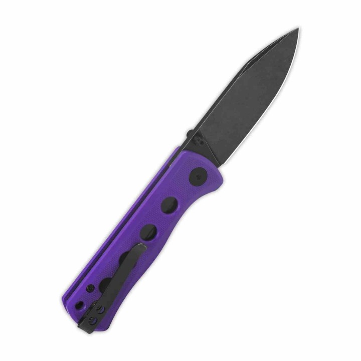 Couteau QSP Canary Purple Folder Lame Acier 14C28N Blackwash Manche G10 IKBS Linerlock Clip QS150D2 - Livraison Gratuite