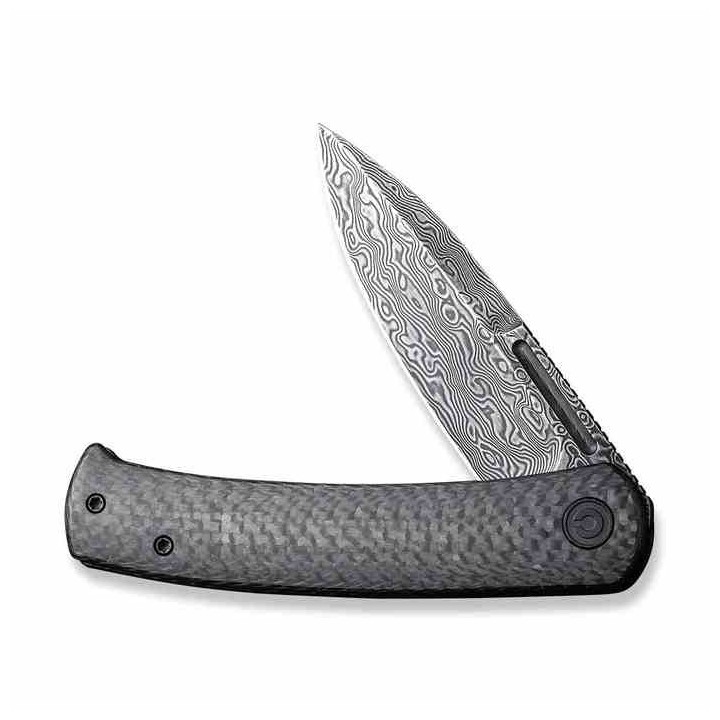 Couteau Civivi Caetus Damas Manche Fibre de Carbone IKBS Linerlock Clip C21025CDS1 - Livraison Gratuite