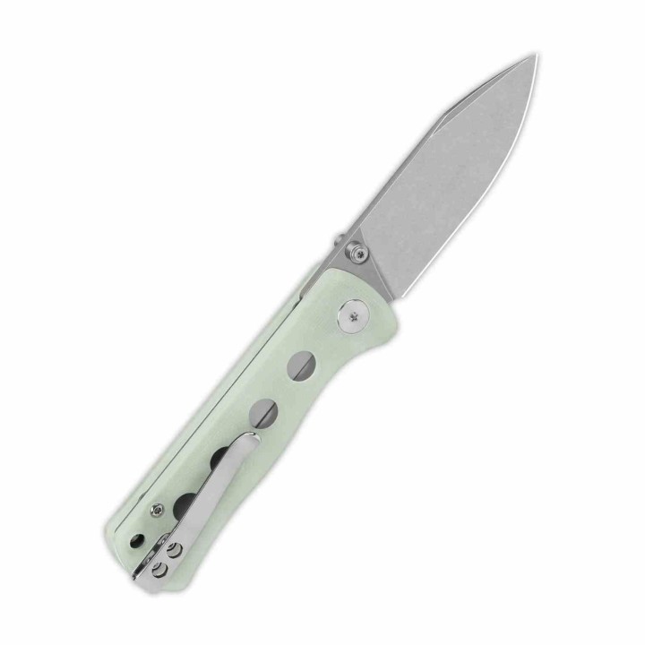 Couteau QSP Canary Jade Folder Lame Acier 14C28N Stonewash Manche G10 IKBS Linerlock Clip QS150E1 - Livraison Gratuite