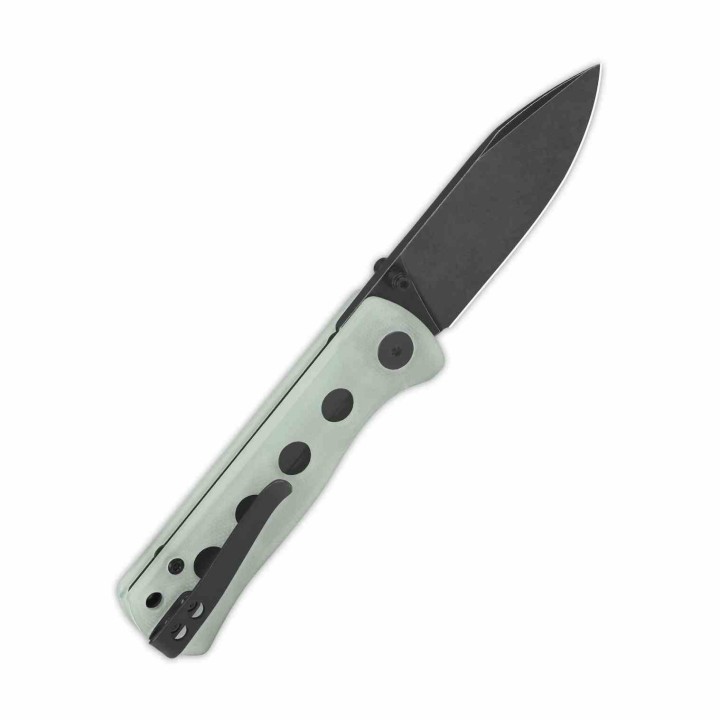 Couteau QSP Canary Jade Folder Lame Acier 14C28N Blackwash Manche G10 IKBS Linerlock Clip QS150E2 - Livraison Gratuite
