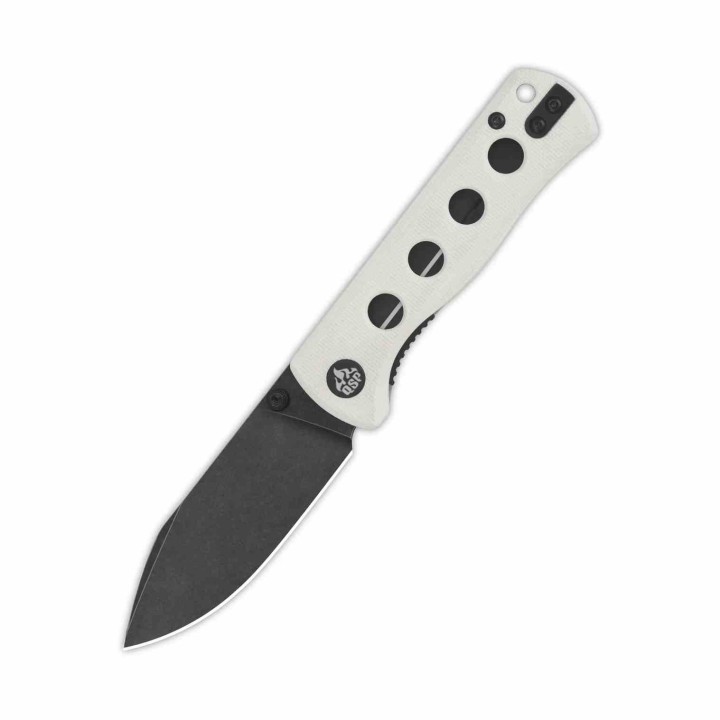 Couteau QSP Canary White Folder Lame Acier 14C28N Blackwash Manche G10 IKBS Linerlock Clip QS150G2 - Livraison Gratuite