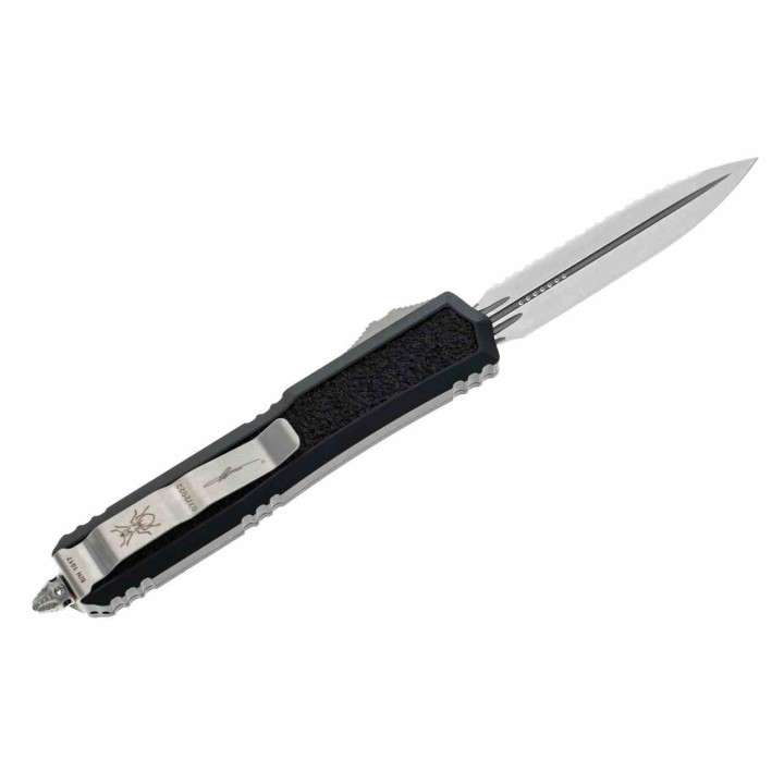Couteau Microtech 206-12S Makora Black OTF Serrated Double Edge Lame Acier Premium Clip USA MCT20612S - Livraison Gratuite
