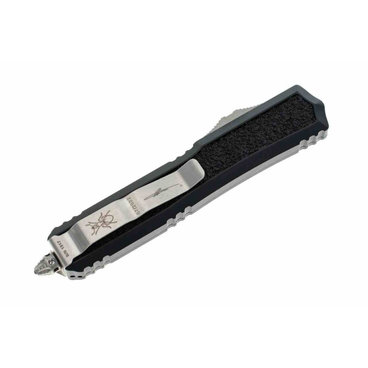 Couteau Microtech 206-12S Makora Black OTF Serrated Double Edge Lame Acier Premium Clip USA MCT20612S - Livraison Gratuite