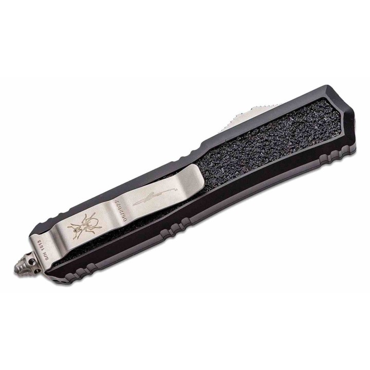 Couteau Microtech 206-12S Makora Black OTF Serrated Double Edge Lame Acier Premium Clip USA MCT20612S - Livraison Gratuite