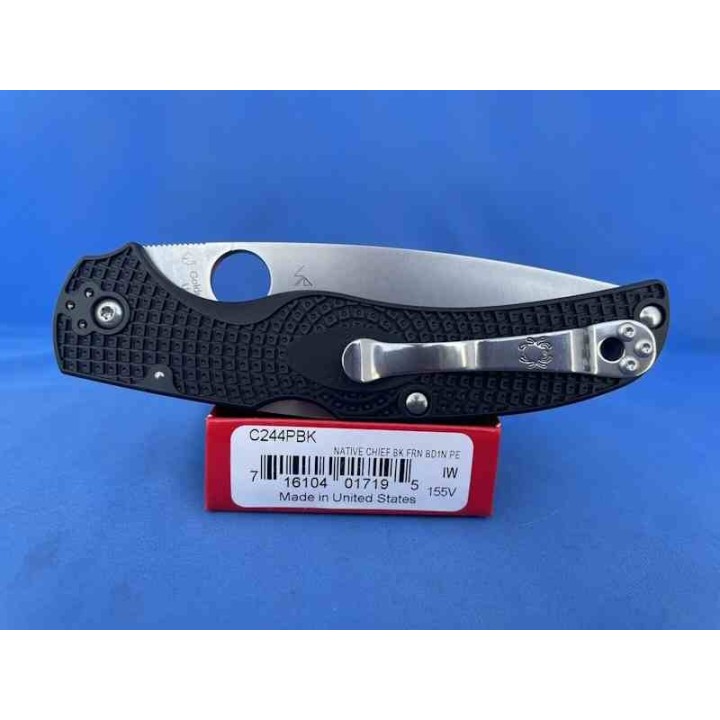 Couteau Spyderco Native Chief Lightweight Lame Acier CTS-BD1N Satin Manche FRN Lockback USA SC244PBK - Livraison Gratuite