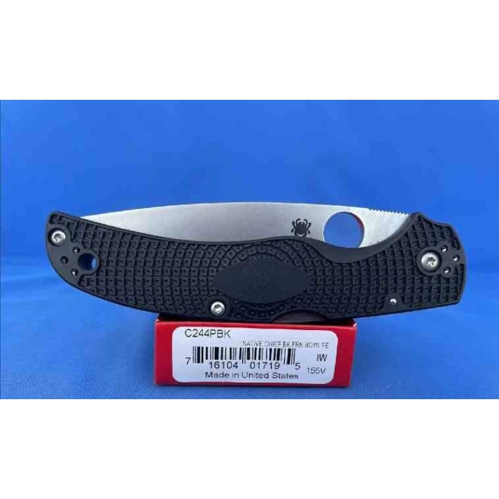 Couteau Spyderco Native Chief Lightweight Lame Acier CTS-BD1N Satin Manche FRN Lockback USA SC244PBK - Livraison Gratuite