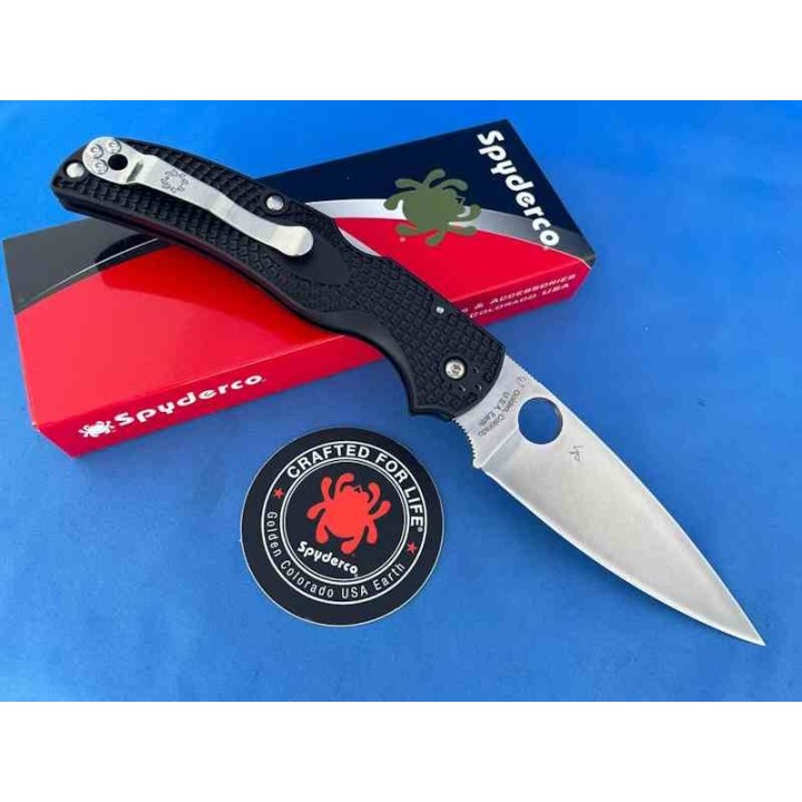 Couteau Spyderco Native Chief Lightweight Lame Acier CTS-BD1N Satin Manche FRN Lockback USA SC244PBK - Livraison Gratuite